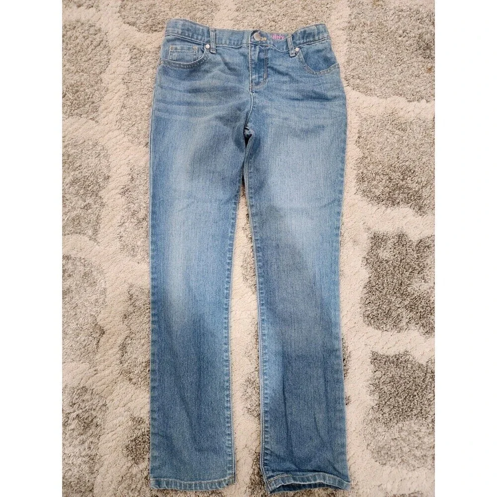 THE CHILDRENS PLACE GIRLS BLUE JEANS SKINNY SIZE 14 Light Wash Adjustable Waist